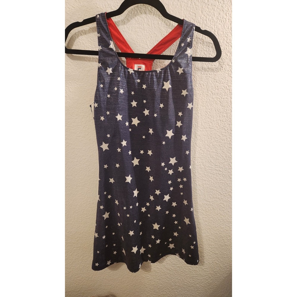 Fila Womens Heritage Star Dress - Navy/Star Print - tennis pickleball size small